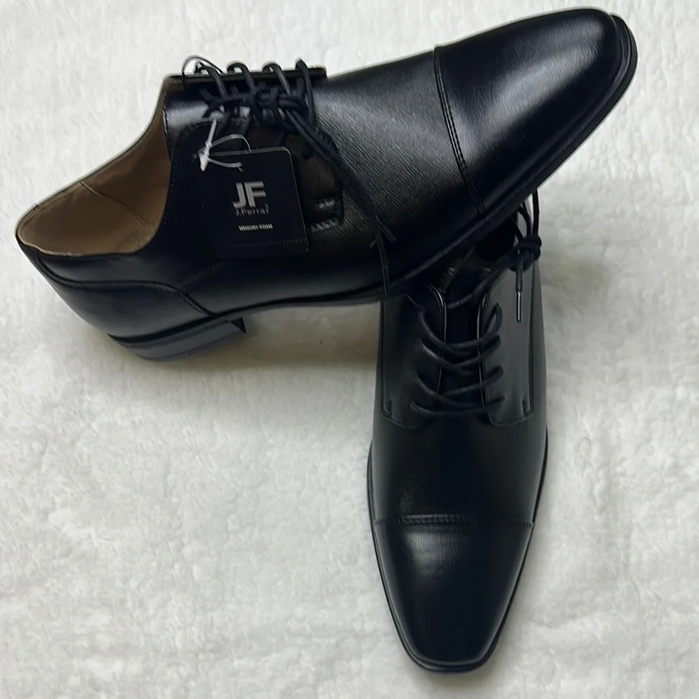jf j.ferrar NWT-Black Oxfords Polished Leather Formal - Picture 6 of 9